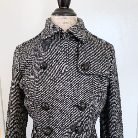 Banana Republic Herring Bone Trench Pea Coat - Picture 5 of 12